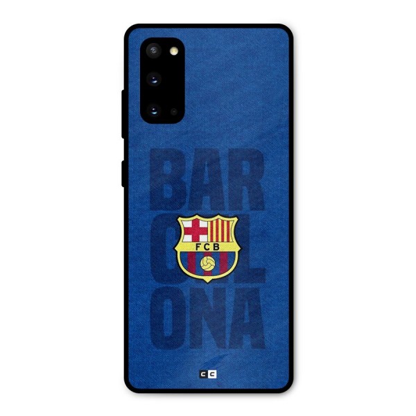 Barcelona Typography Metal Back Case for Galaxy S20