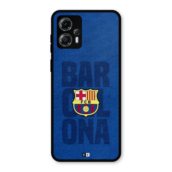 Barcelona Typography Metal Back Case for Moto G13