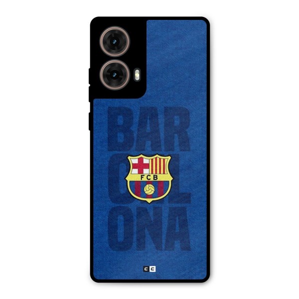 Barcelona Typography Metal Back Case for Moto G85