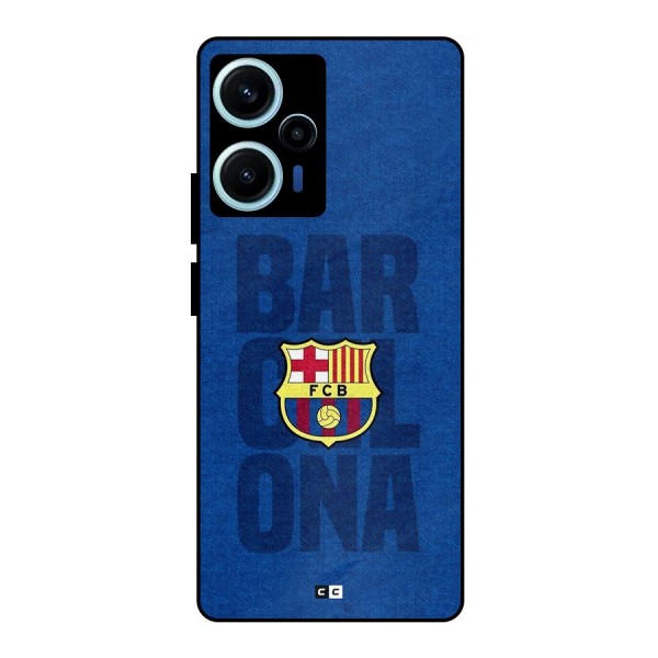 Barcelona Typography Metal Back Case for Poco F5