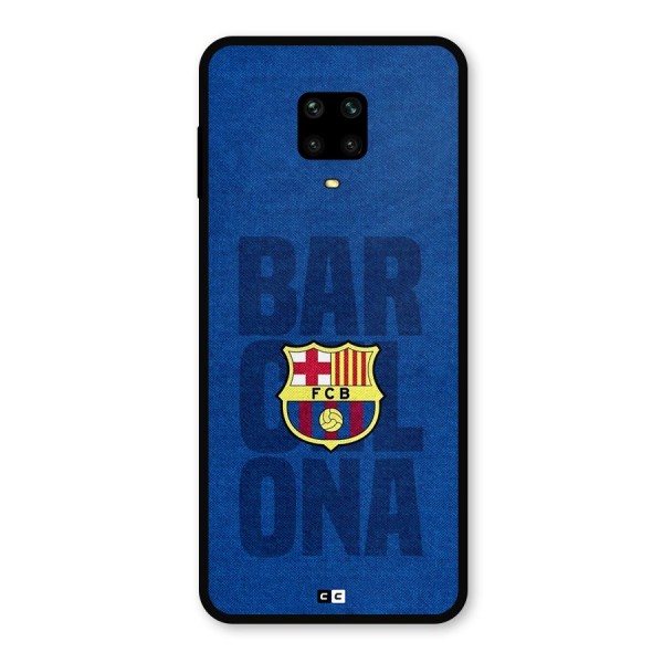 Barcelona Typography Metal Back Case for Poco M2