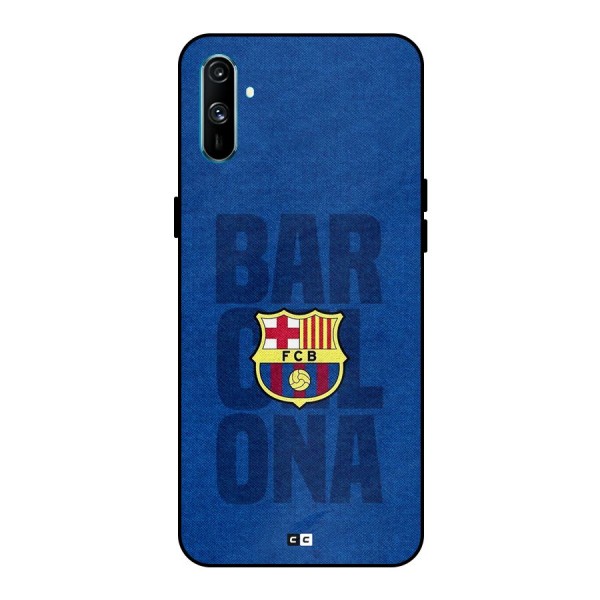 Barcelona Typography Metal Back Case for Realme C3