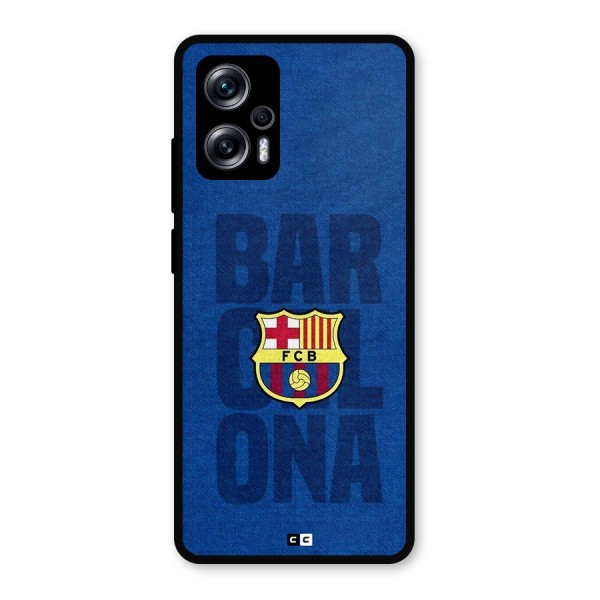 Barcelona Typography Metal Back Case for Redmi K50i