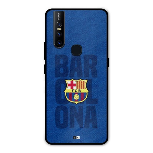 Barcelona Typography Metal Back Case for Vivo V15