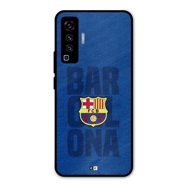 Barcelona Typography Metal Back Case for Vivo X50