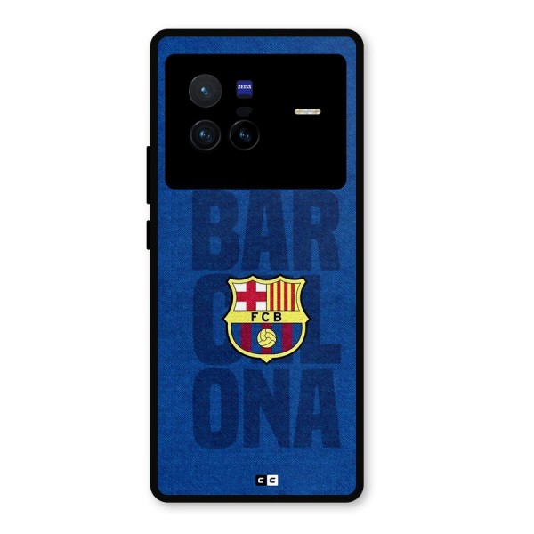 Barcelona Typography Metal Back Case for Vivo X80