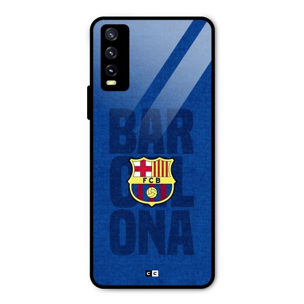 Barcelona Typography Metal Back Case for Vivo Y20g