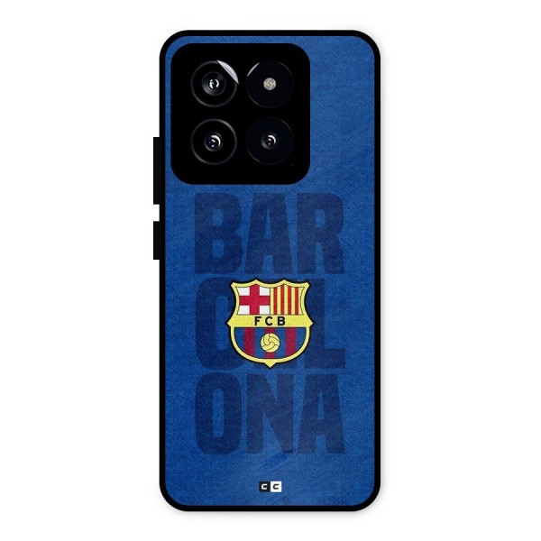 Barcelona Typography Metal Back Case for Xiaomi 14