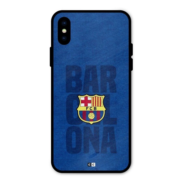 Barcelona Typography Metal Back Case for iPhone X