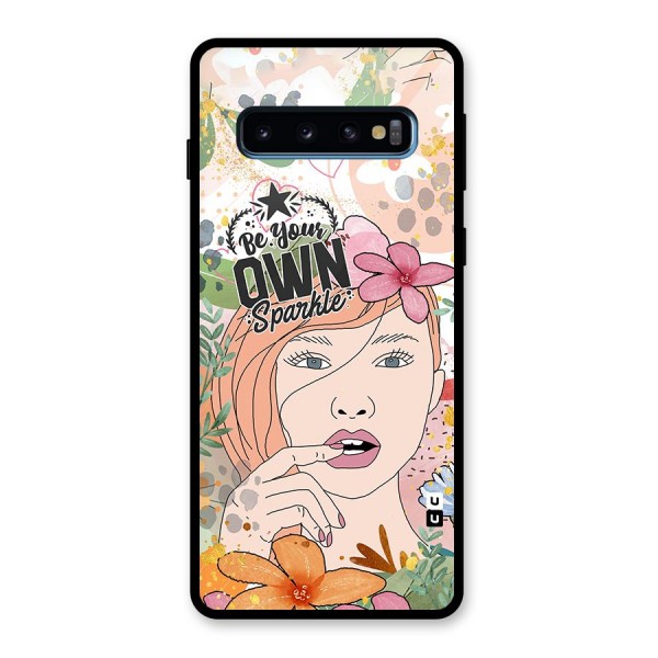 Be Your Own Sparkle Glass Back Case for Galaxy S10