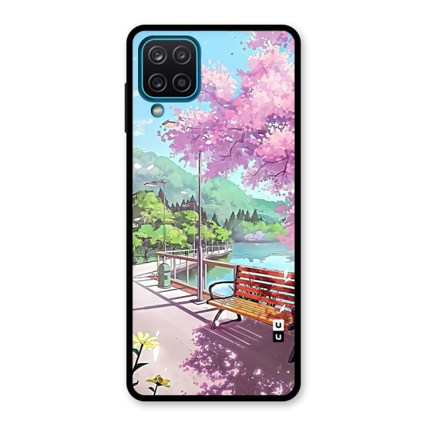 Beautiful Cherry Blossom Landscape Glass Back Case for Galaxy A12