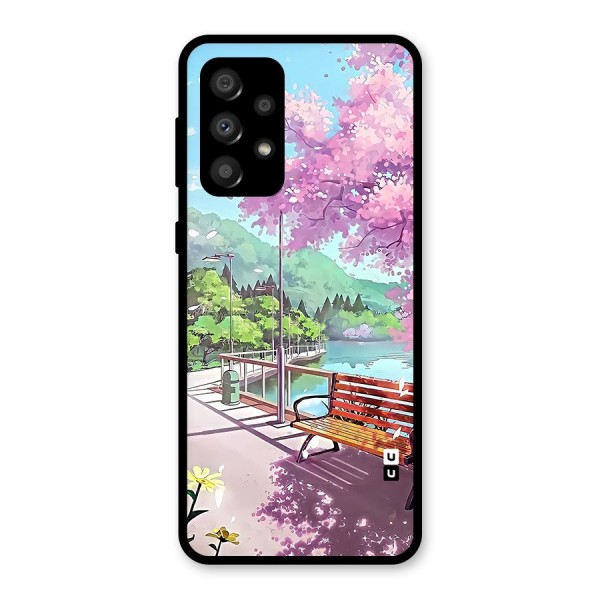 Beautiful Cherry Blossom Landscape Glass Back Case for Galaxy A32
