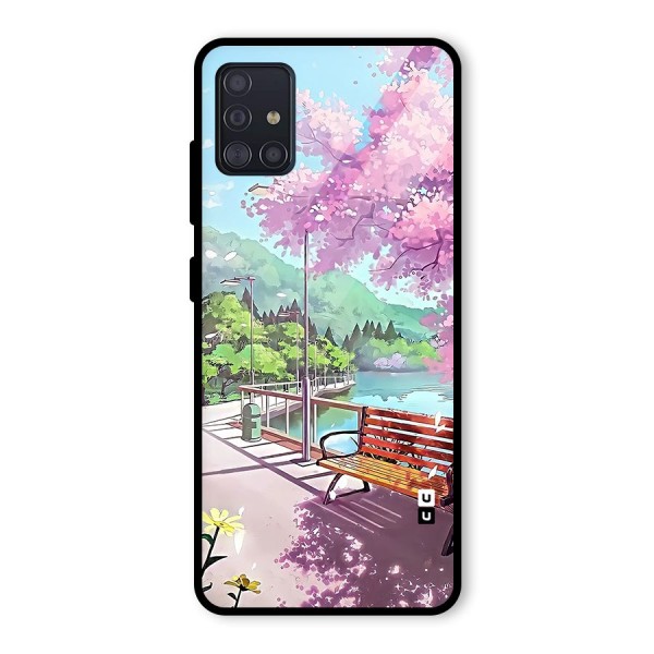 Beautiful Cherry Blossom Landscape Glass Back Case for Galaxy A51