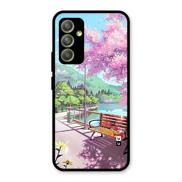 Beautiful Cherry Blossom Landscape Glass Back Case for Galaxy A54