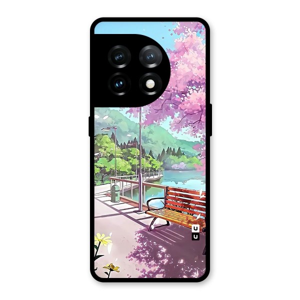 Beautiful Cherry Blossom Landscape Glass Back Case for OnePlus 11