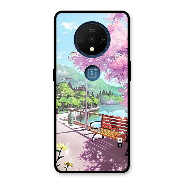 Beautiful Cherry Blossom Landscape Glass Back Case for OnePlus 7T