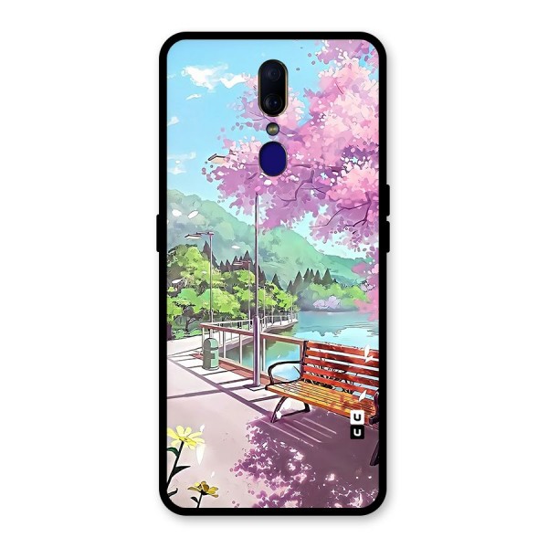 Beautiful Cherry Blossom Landscape Glass Back Case for Oppo F11