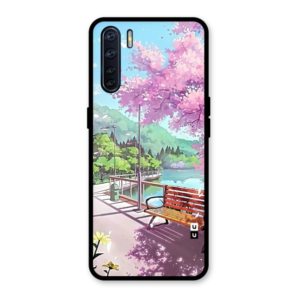 Beautiful Cherry Blossom Landscape Glass Back Case for Oppo F15