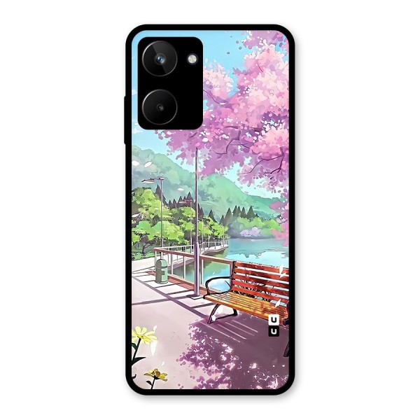 Beautiful Cherry Blossom Landscape Glass Back Case for Realme 10