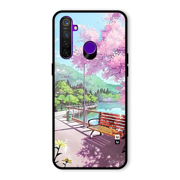 Beautiful Cherry Blossom Landscape Glass Back Case for Realme 5 Pro