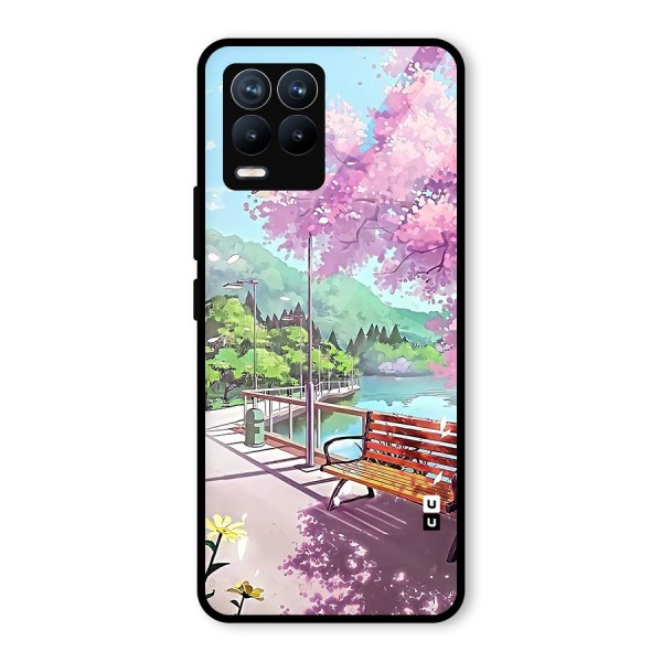 Beautiful Cherry Blossom Landscape Glass Back Case for Realme 8