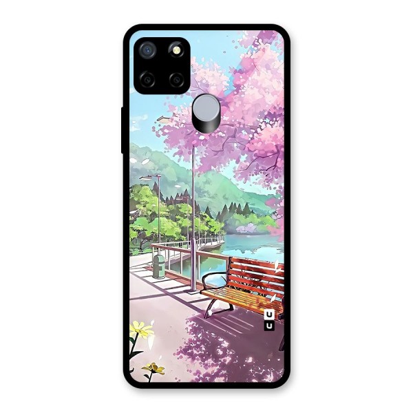 Beautiful Cherry Blossom Landscape Glass Back Case for Realme C15