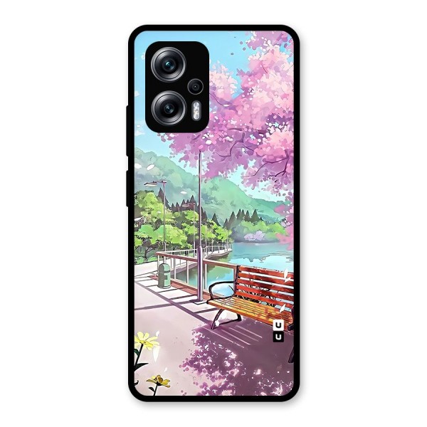 Beautiful Cherry Blossom Landscape Glass Back Case for Redmi K50i