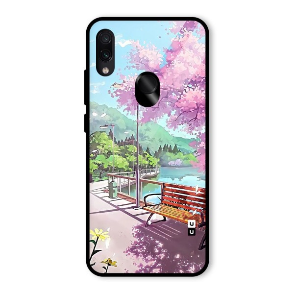 Beautiful Cherry Blossom Landscape Glass Back Case for Redmi Note 7S