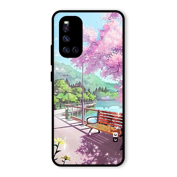 Beautiful Cherry Blossom Landscape Glass Back Case for Vivo V19