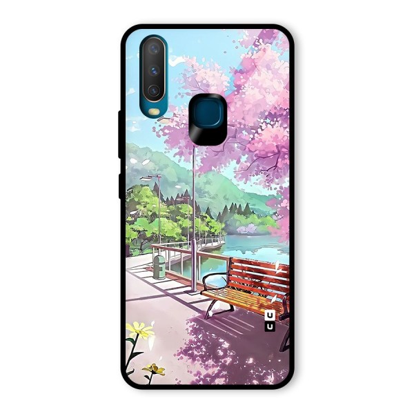 Beautiful Cherry Blossom Landscape Glass Back Case for Vivo Y12