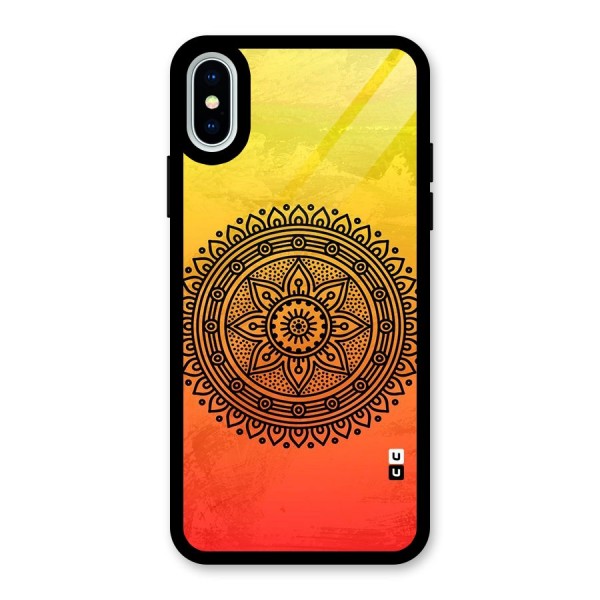 Beautiful Circle Art Glass Back Case for iPhone X