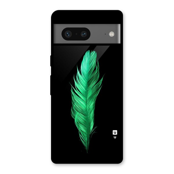 Beautiful Green Feather Glass Back Case for Google Pixel 7
