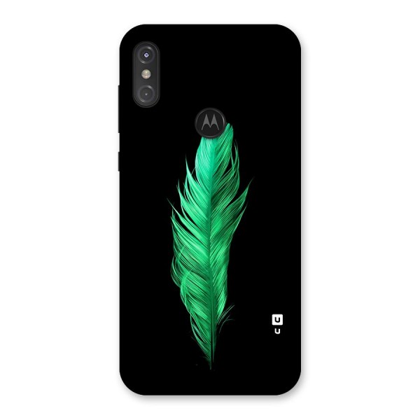 Beautiful Green Feather Back Case for Motorola One Power