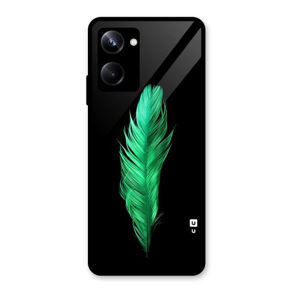 Beautiful Green Feather Glass Back Case for Realme 10 Pro