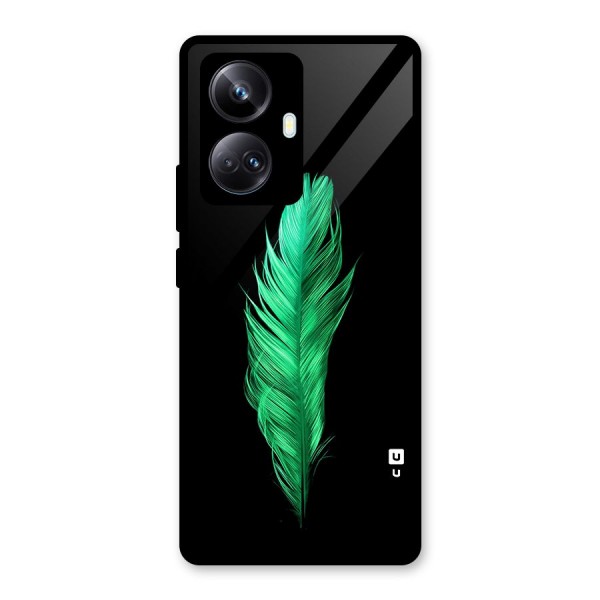 Beautiful Green Feather Glass Back Case for Realme 10 Pro Plus