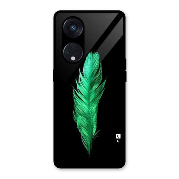 Beautiful Green Feather Glass Back Case for Reno8 T 5G