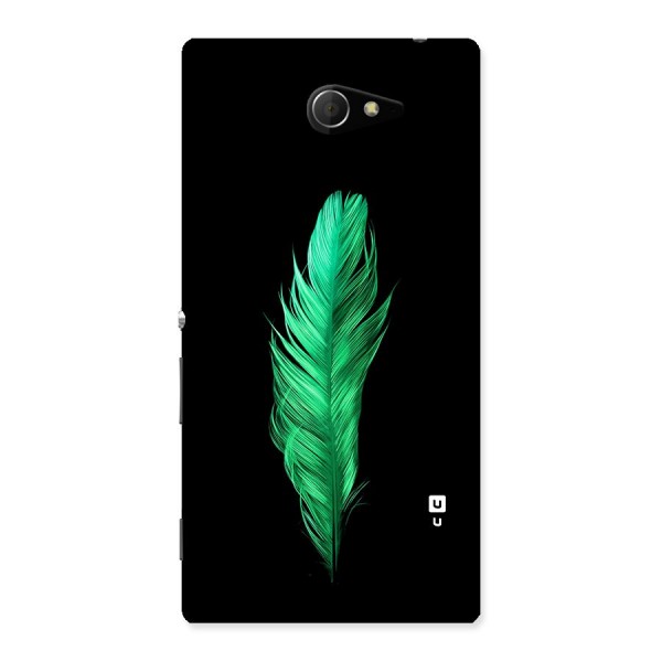 Beautiful Green Feather Back Case for Xperia M2