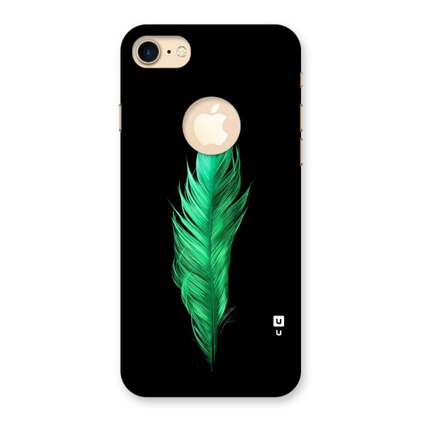 Beautiful Green Feather Back Case for iPhone 8 Logo Cut