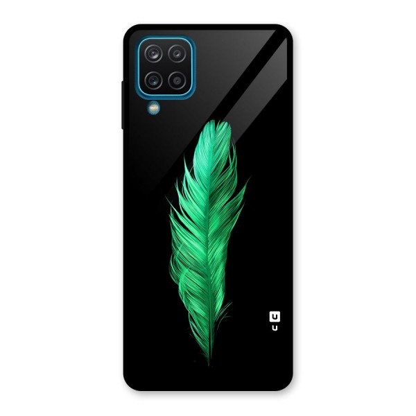 Beautiful Green Feather Glass Back Case for Galaxy A12