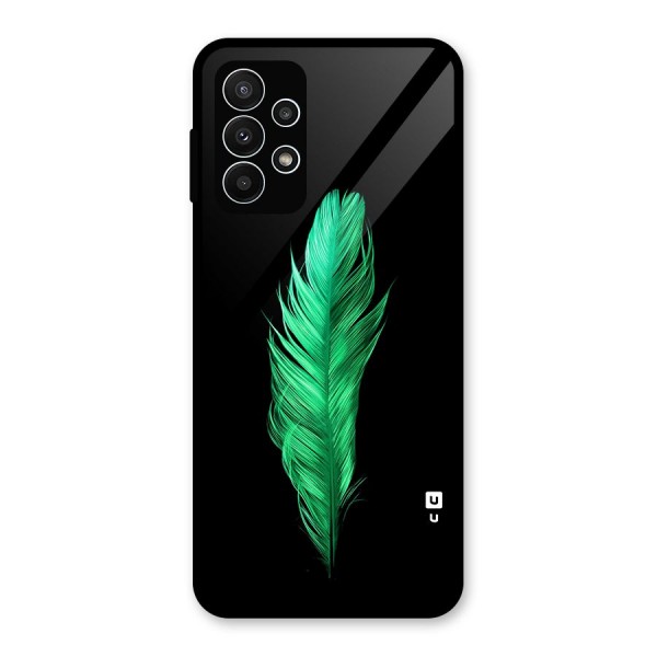 Beautiful Green Feather Glass Back Case for Galaxy A23