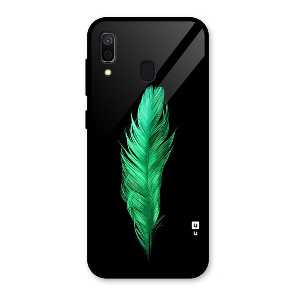 Beautiful Green Feather Glass Back Case for Galaxy A30