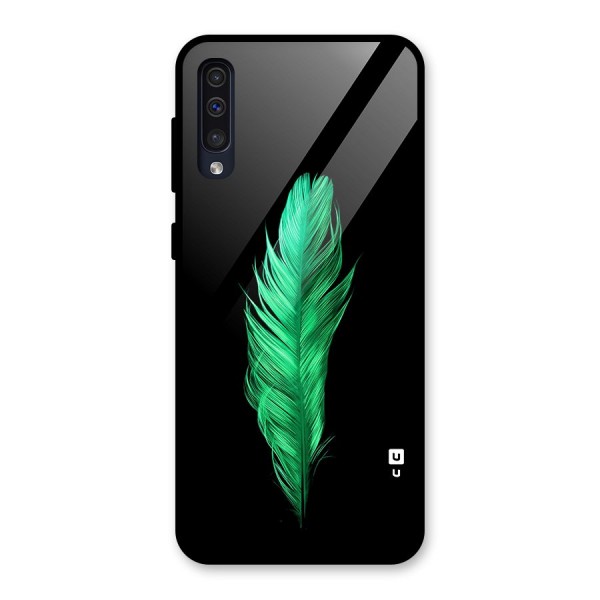 Beautiful Green Feather Glass Back Case for Galaxy A50