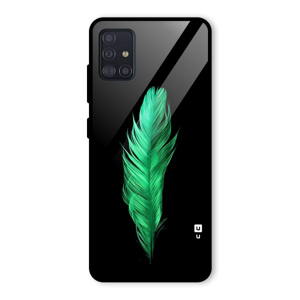 Beautiful Green Feather Glass Back Case for Galaxy A51