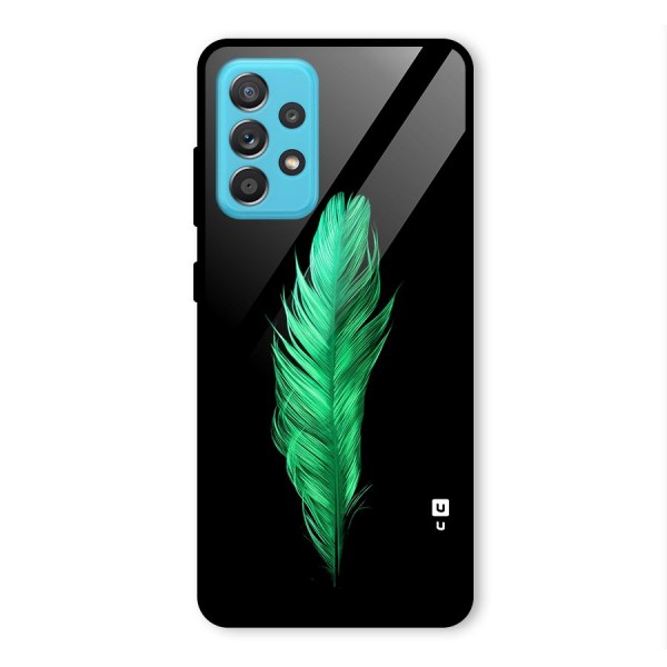 Beautiful Green Feather Glass Back Case for Galaxy A52s 5G