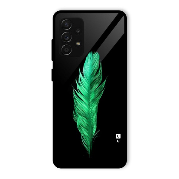 Beautiful Green Feather Glass Back Case for Galaxy A53 5G