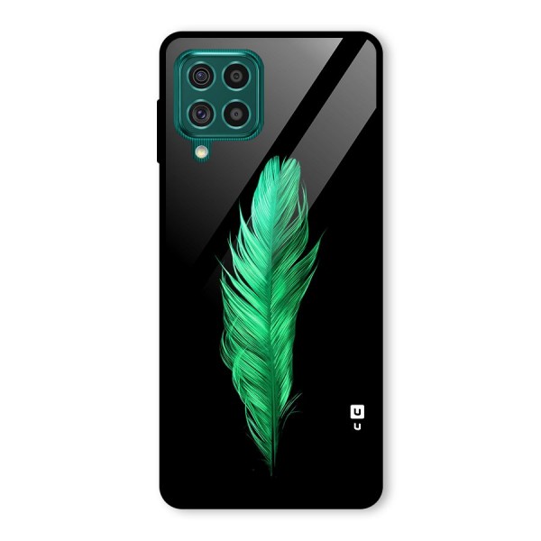 Beautiful Green Feather Glass Back Case for Galaxy F62