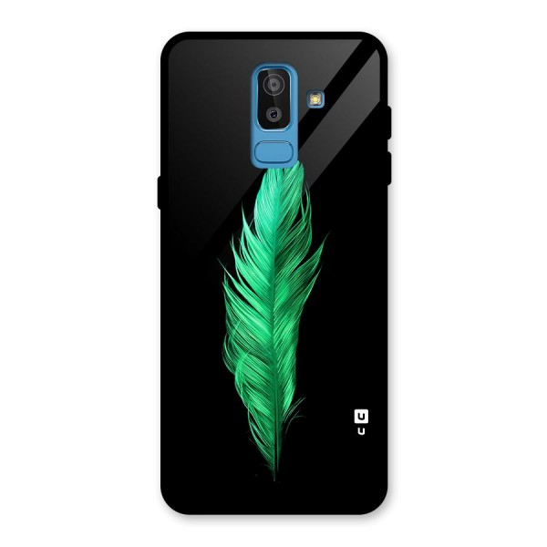 Beautiful Green Feather Glass Back Case for Galaxy J8