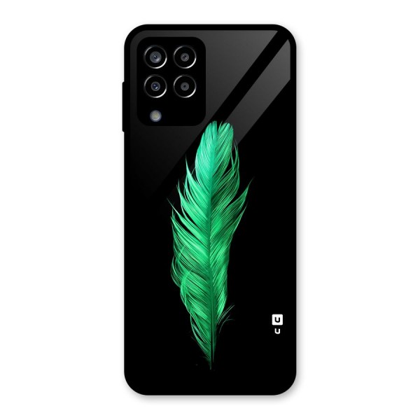 Beautiful Green Feather Glass Back Case for Galaxy M33