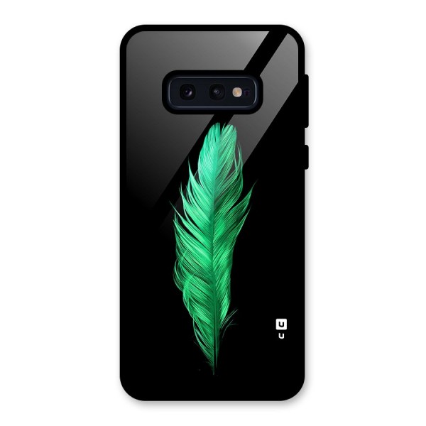 Beautiful Green Feather Glass Back Case for Galaxy S10e