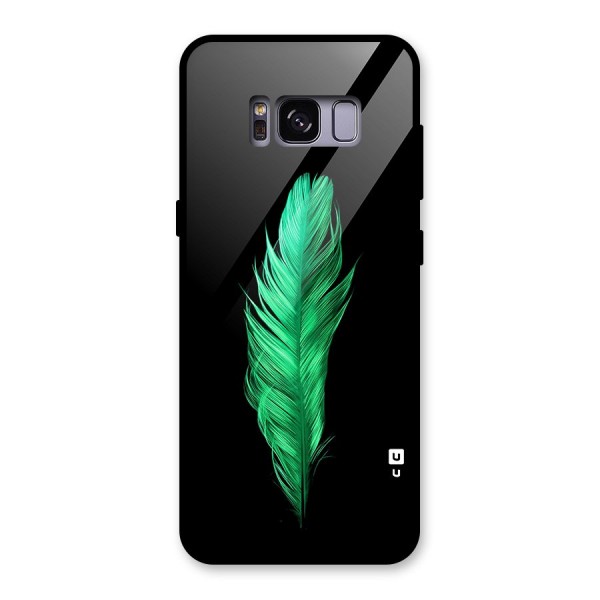 Beautiful Green Feather Glass Back Case for Galaxy S8